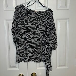 Michael Kors Black and White Swirl Blouse